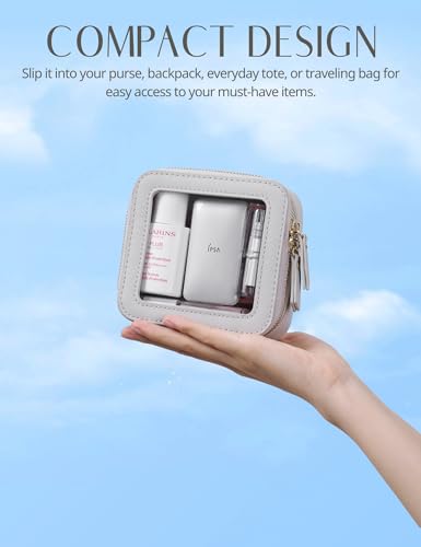 Clear Makeup Case Toiletry Bag Travel Medium Clear Cosmetic Bag with Zipper (2 Count)