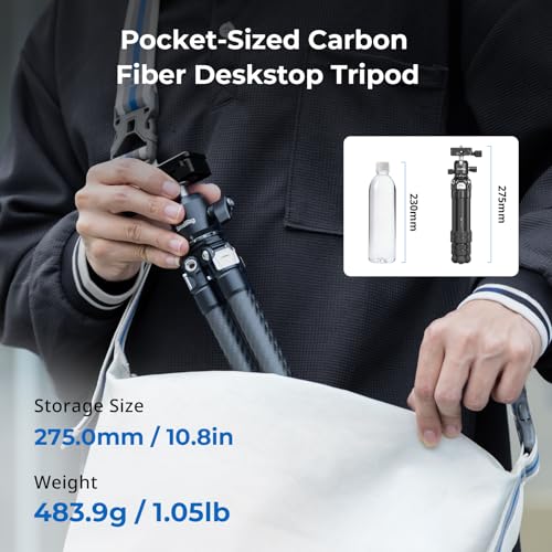Carbon Fiber Mini Desktop Tripod with 360° Ball Head
