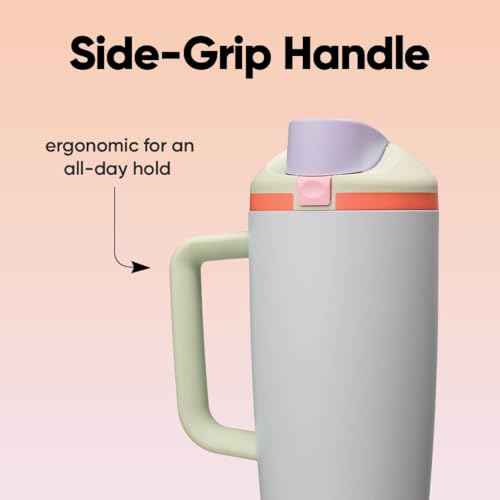 FreeSip Tumbler Stainless Steel Water Bottle 30 oz Beach House