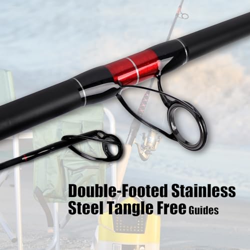 Surf Spinning Fishing Rod Carbon Fiber Travel Fishing Rod (2 Count)