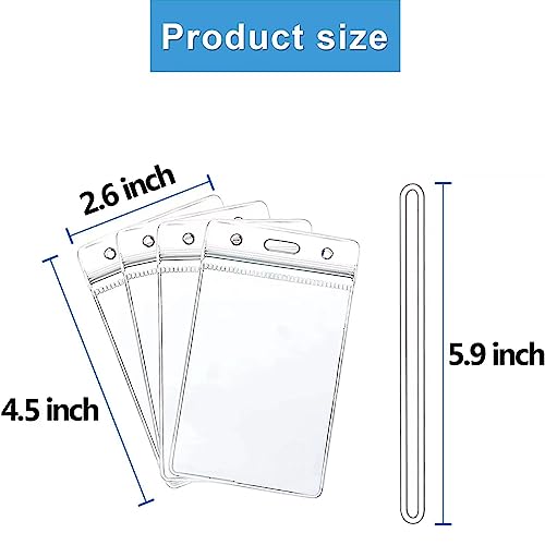 50 Pcs Clear Luggage Tags Bag Tags Holder Identification ID Card Badge Holder with 50 Pcs Clear Luggage Tag Loop Straps for Business Travel and Office Supplies (50 Count)