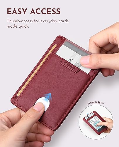 Slim Wallet for Men Women Minimalist Small Leather Front Pocket Wallets with RFID Blocking and Gifts Box
