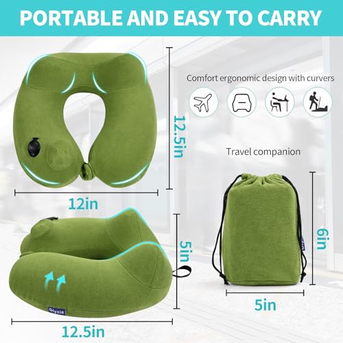 2 Pack Inflatable Travel Neck Pillows for Airplanes