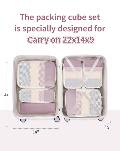 6 Set Compression Packing Cubes for Travel Women Men