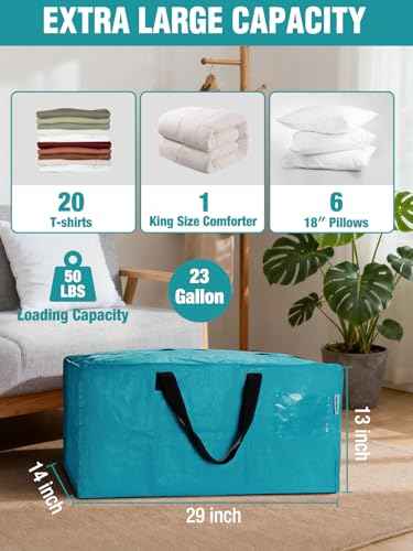 8 Pack Extra Large Moving Bags with Backpack Straps & Handles (8 Count)