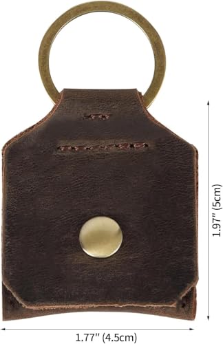 Genuine Leather SD Card Holder Keychain