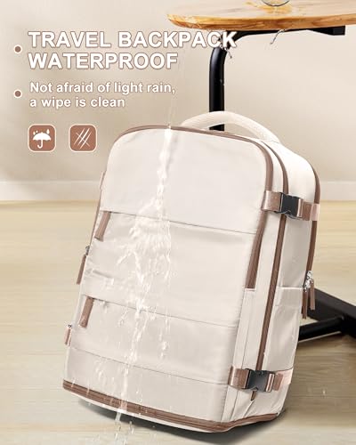 Travel Backpack Carry On for Women Man Gym Backpacks with Laptop Compartment Mochila de Viaje Teacher Personal Item Backpack Rucksack Airplane Accessories Must Haves Beige Brown