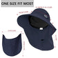 Sun Hat for Men Women with Neck Flap& Removable Face Cover Wide Brim
