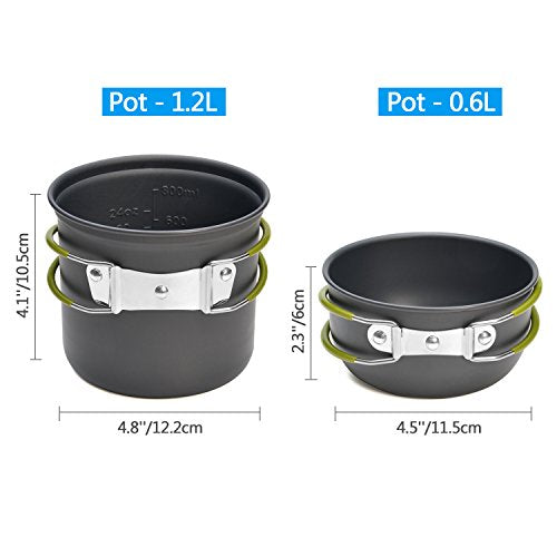 Camping Cookware Stove Set with 1.2L
