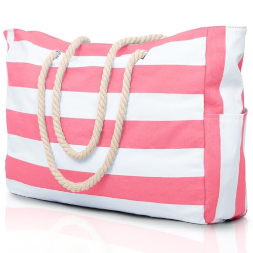 Beach Bag Large Beach Tote Bag for Women Waterproof Sandproof Swim Pool Bag With Zipper