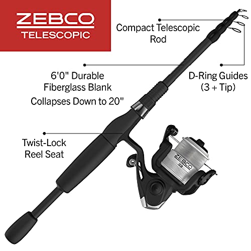 33 Spinning Reel and Telescopic Fishing Rod Combo