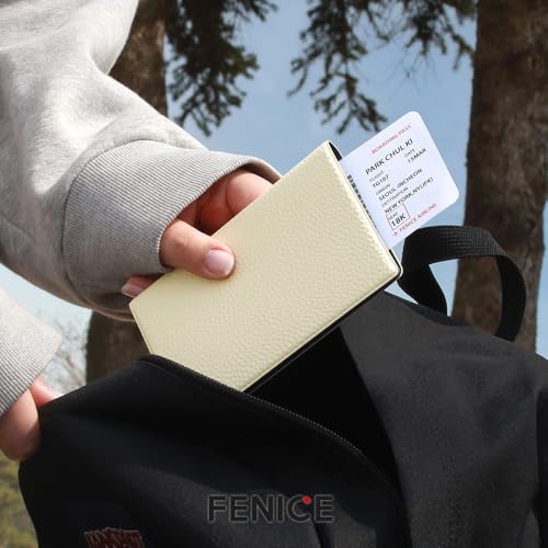 Classic Passport Cover Holder Wallet Case for Travel Essential RFID Blocking Vegan Leather Waterproof