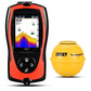 Portable Fish Finder Transducer Sonar Sensor 147 Feet Water Depth Finder LCD Screen Echo Sounder Fishfinder with Fish Attractive Lamp for Ice Fishing Sea Fishing