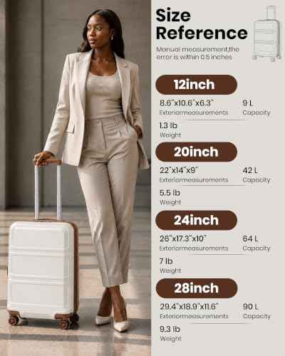 24 Inch Luggage Suitcase with Spinner Wheels TSA Lock