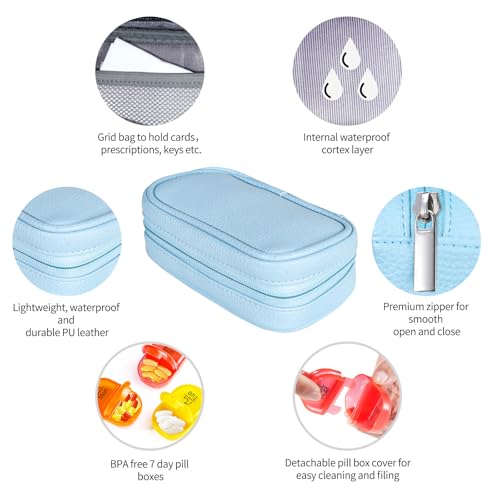 Weekly Travel Pill Organizer 2 Times a Day AM PM Rainbow Pill Box