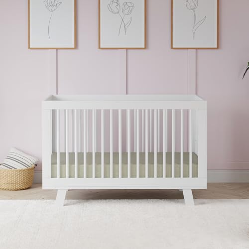 Hudson 3-in-1 Convertible Baby Crib, White