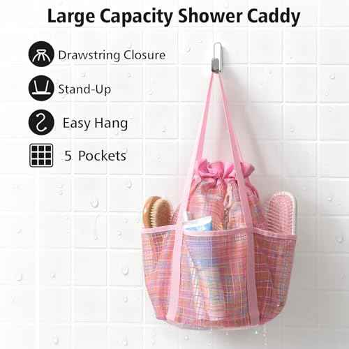 Mesh Shower Caddy Portable with Drawstring