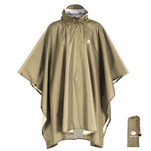 Hooded Rain Poncho for Adult Waterproof Lightweight Raincoat