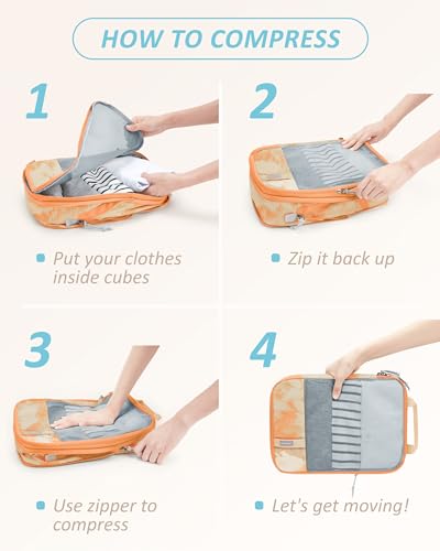 6 Set Compression Packing Cubes for Travel (6 Count)