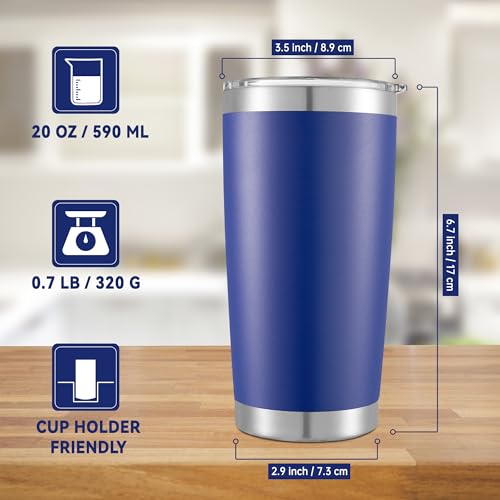 20 oz Tumblers Bulk Stainless Steel Tumbler with Lid (6 Count)