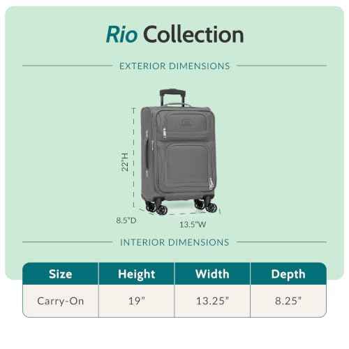 Rio Lightweight Softside Rolling Carry