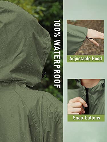 Unisex Rain Poncho Hooded Waterproof Raincoat for Adults Women