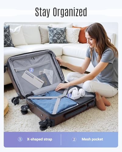Luggage Sets 3 Pcs Suitcase with Wheels (3 Count)