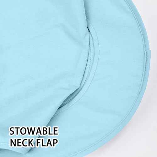 Sun Hats for Men Women Fishing Hat UPF 50+ Face Cover Wide Brim Bucket Hats Summer UV Protection Safari Hat with Neck Flap