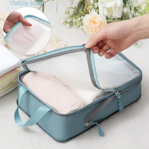 6 Set Ultralight Compression Packing Cubes Packing Organizer for Travel Accessories Luggage Suitcase Backpack (6 Count)