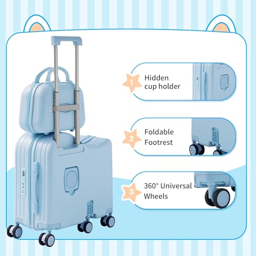 Ride on Luggage with Portable Bag for Kids