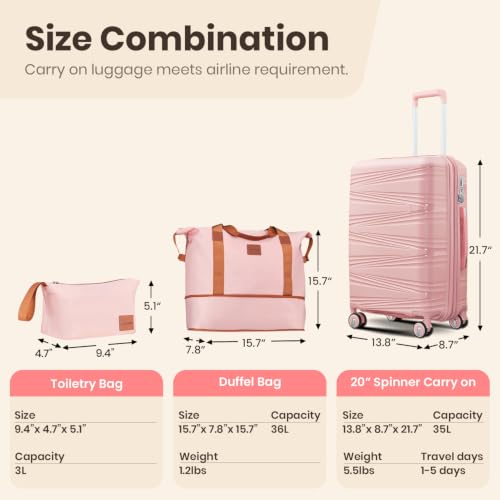 Luggage Sets 6 Piece Expandable Suitcase (6 Count)