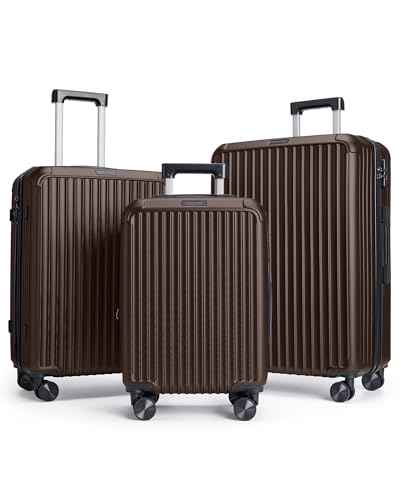 3 Piece Luggage Sets With Spinner Wheels Hardshell TSA Lock
