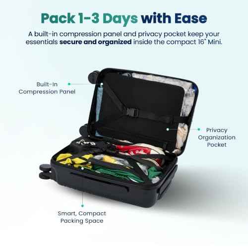 TAKE OFF 16 Inch Personal Item Suitcase MINI Removable Wheels Underseat Bag