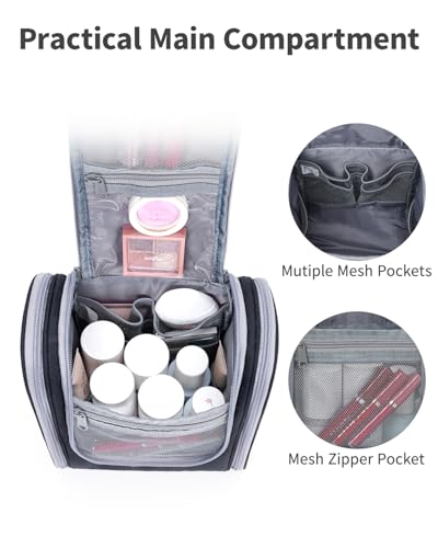 Small Hanging Travel Toiletry Bag Cosmetic Make Up Organizer for Women and Men