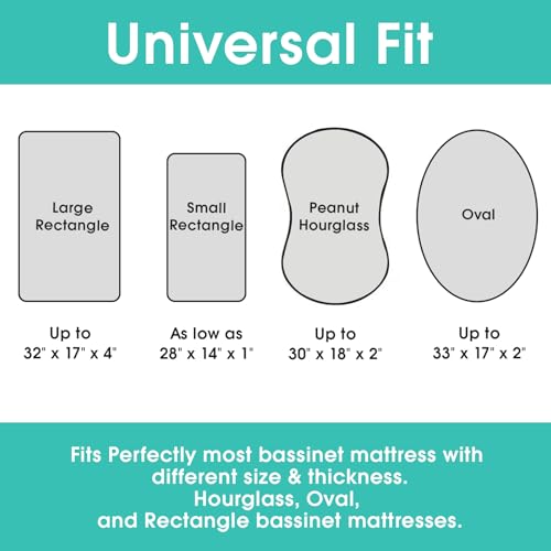 Stretch Fitted Bassinet Sheet Set BROLEX 2 Pack Cradle Sheets for Bassinet Pad (2 Count)