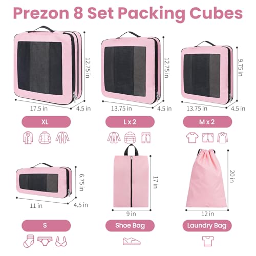 Compression Packing Cubes for Travel (8 Count)