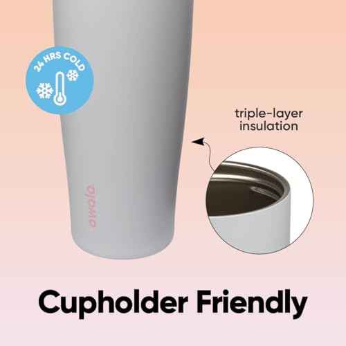 FreeSip Tumbler Stainless Steel Water Bottle 30 oz Beach House