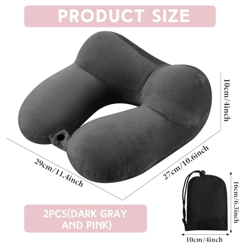 2 Inflatable Neck Pillow Airplane Travel (2 Count)