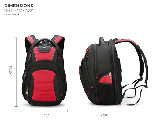 Design Men's Laptop Backpack for College and Business Travel with Integrated USB Charging Port and RFID Protection Fits 15.6" Laptops Black