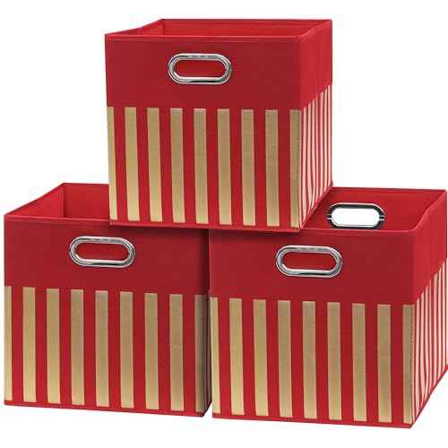13 Inch Foldable Cube Storage Bins with Handles (3 Count)