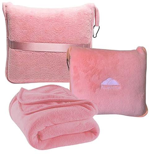Premium Soft Travel Blanket Pillow Airplane 2 in 1