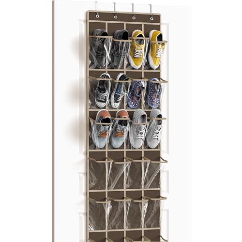 24 Pockets Clear Over the Door Shoe Organizer