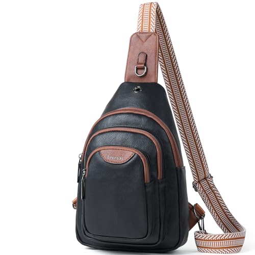 10L Crossbody Sling Bag for Women Men Anti Theft Cross Body Fanny Pack Belt Bag Purse Gifts for Women Faux Leather
