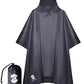 Adult Rain Poncho Waterproof Hooded Raincoat Lightweight Packable