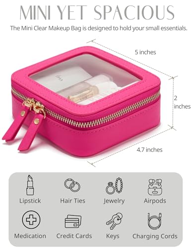 Clear Makeup Case Toiletry Bag Travel Medium Clear Cosmetic Bag with Zipper (2 Count)