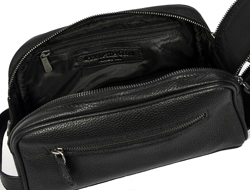 10" Premium Leather Toiletry Travel Pouch With Waterproof Lining