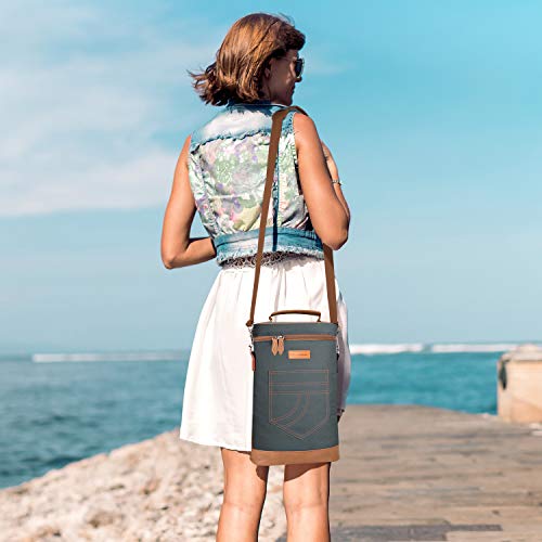 2 Bottle Insulated Wine Tote Carrier Bag