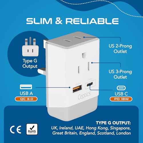 UK Ireland Hong Kong Plug Adapter
