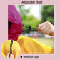 Adults Rain Poncho Waterproof Raincoat Women Gradient Hood with Pocket