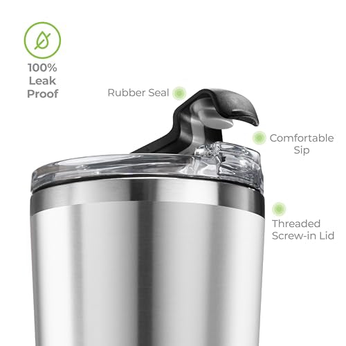 22 oz Insulated Coffee Tumbler with Leakproof Lid